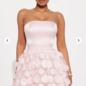 Fashion Nova Pink Strapless Fit and Flare Dress for Prom